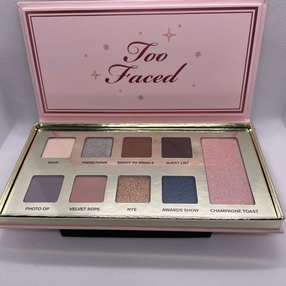 Too Faced Pop The Cork Eyeshadow Palette with Purple, Blue, and Gold Hues